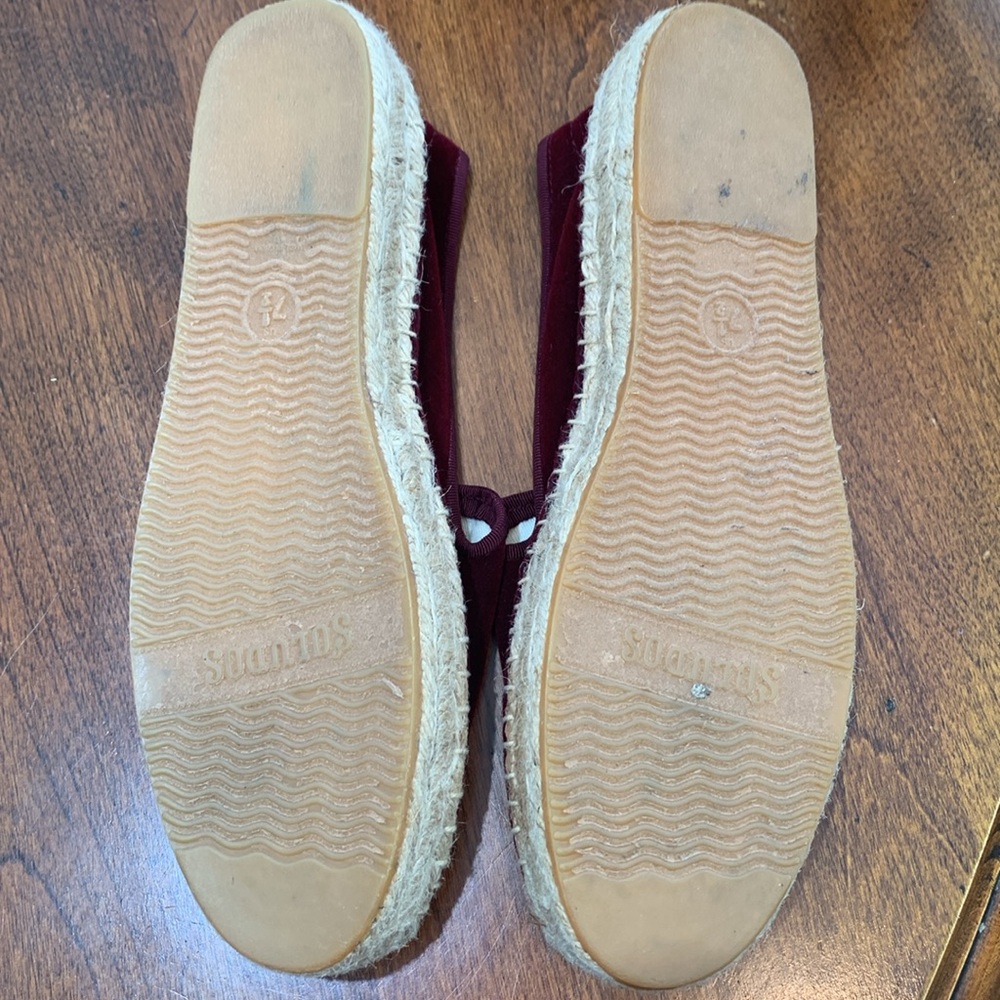 SOLUDOS burgundy velvet espadrilles size 7.5 - Picture 4 of 7